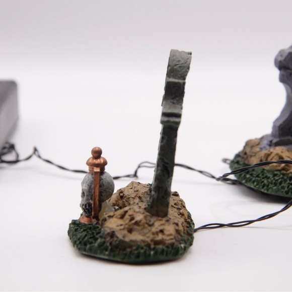 Lemax Spooky Town Halloween Backlit Tombstones Accessories Tested Works Retired - Picture 6 of 15
